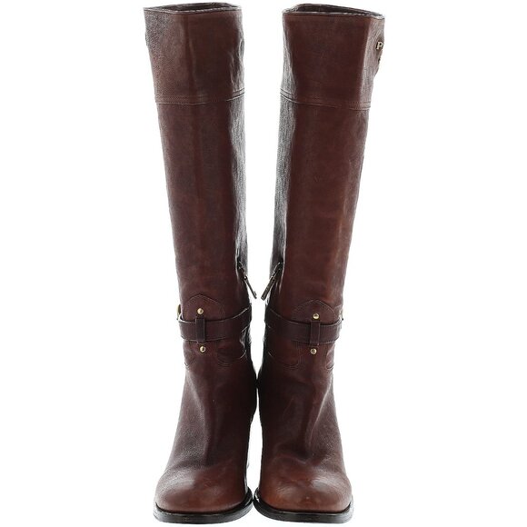 Prada Caramel Leather Knee High Riding Boots w/ Ankle Buckle IT 40 - Picture 2 of 16